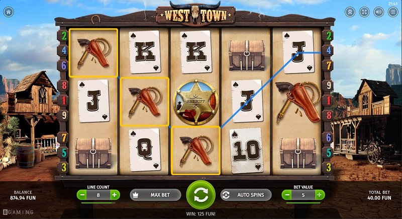 7Bit Casino Review - West Town Slot by BGaming - 20 Free Spins - No Deposit Bonus