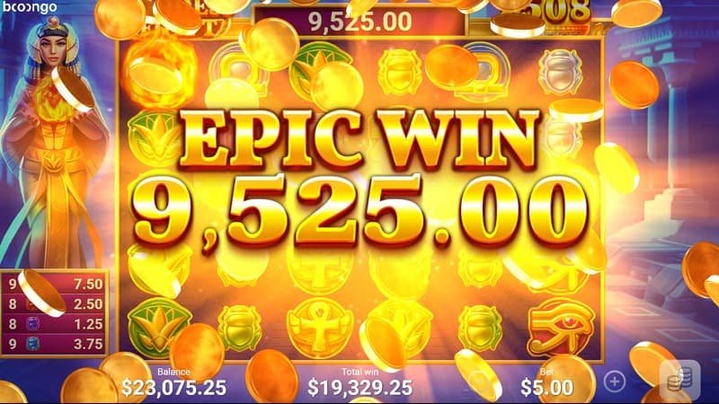 Win Screenshot of Goddess of Egypt Pokie Game by Booongo