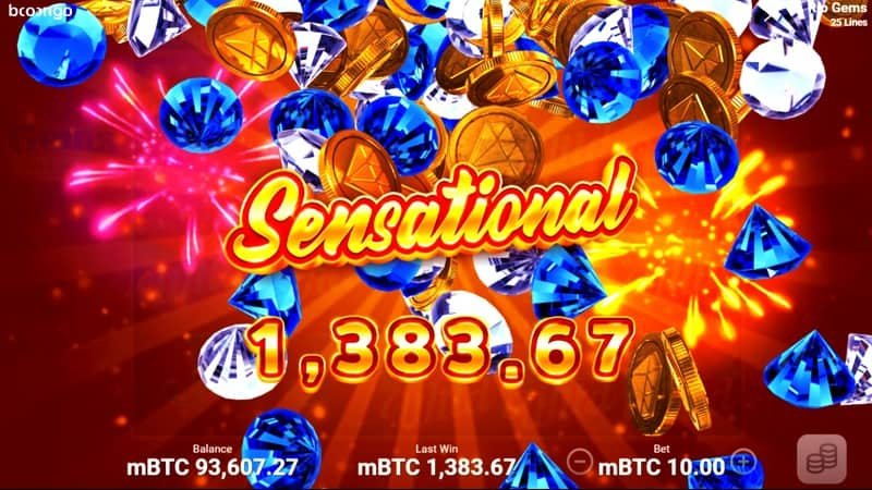 Winning Screenshot of Rio Gems Pokie Game by Booongo